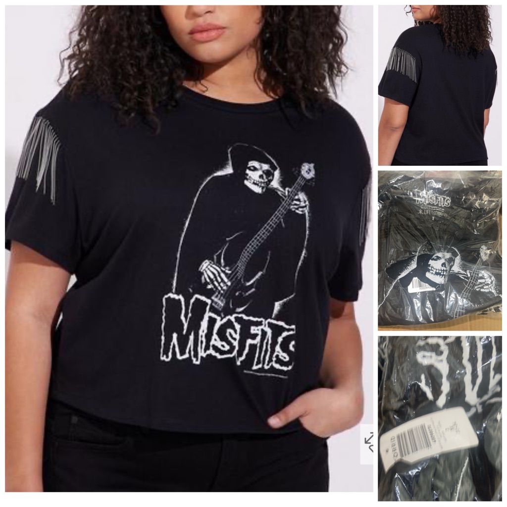 Misfits Relaxed Fit Cotton Crop Tassel Tee